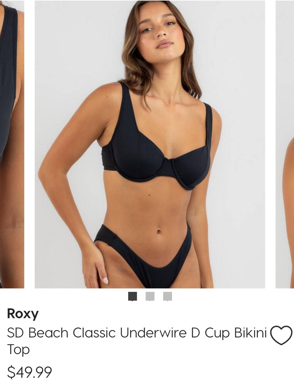 Roxy D Beach Classic Underwire D Cup Bikini Top